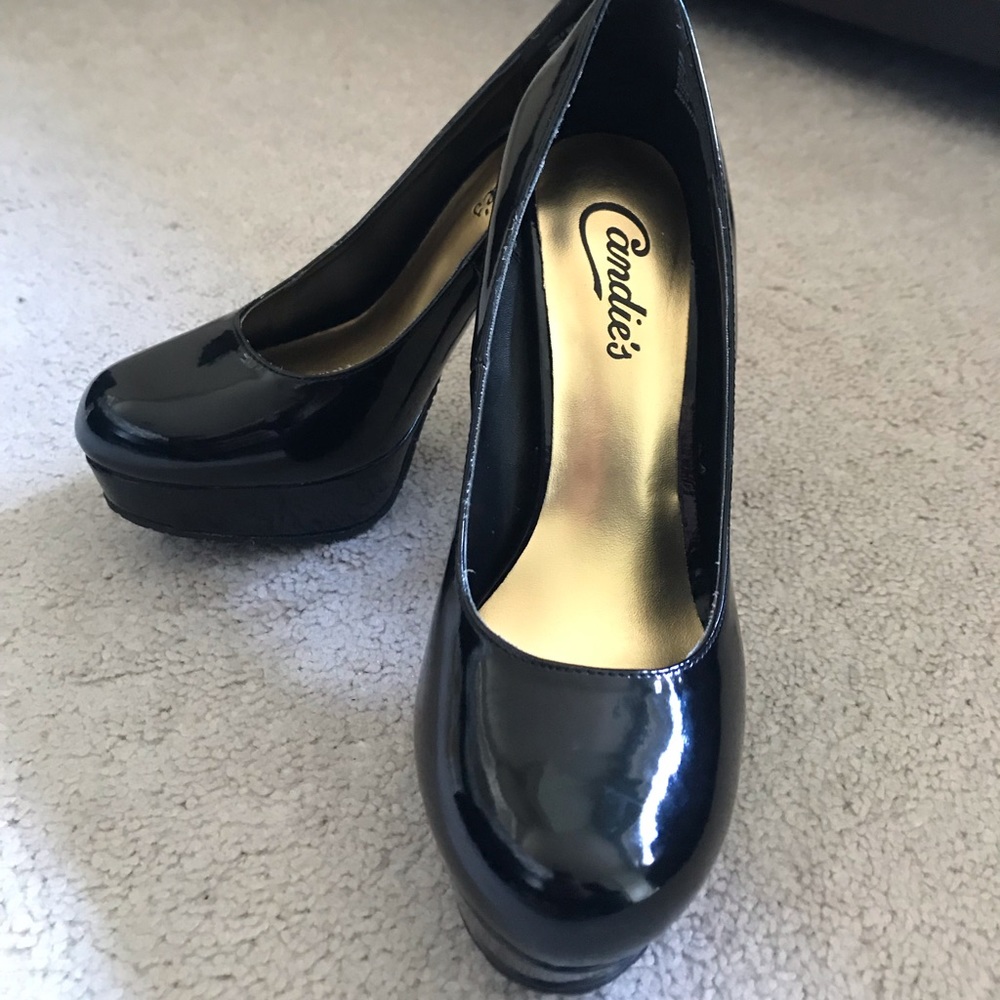 Black Patent Platform Stilettos